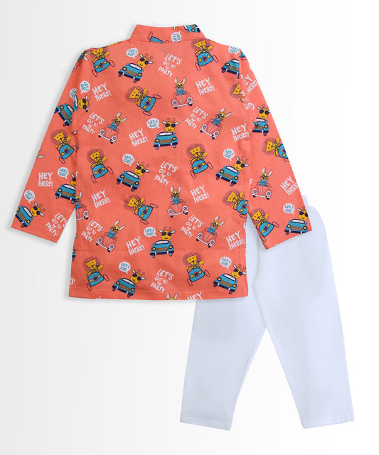 Animal Safari Full Sleeves Kurta Pyjama Set