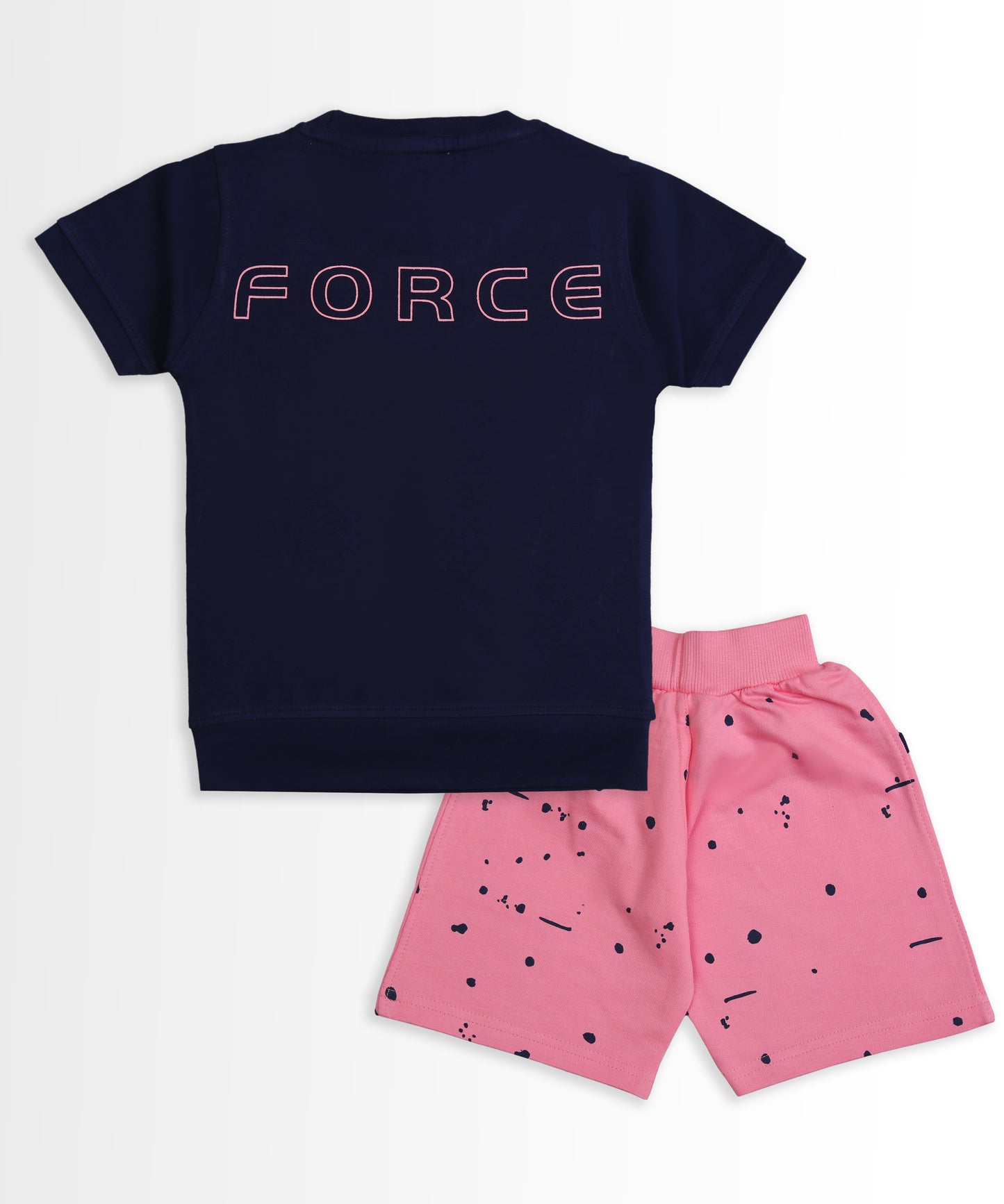 Imagination Half Sleeves T-Shirt & Shorts Set | Pink