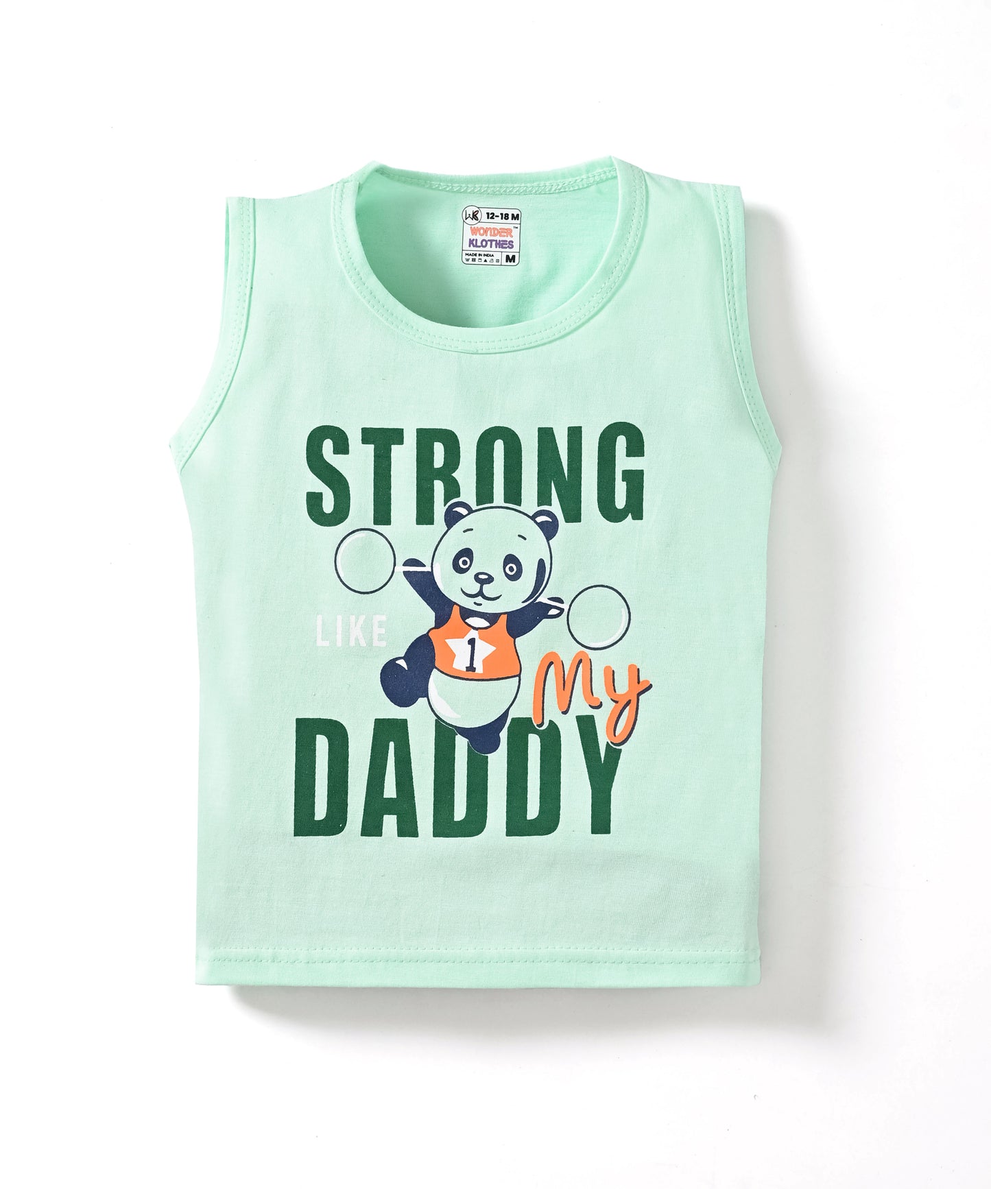 Strong Daddy Sleeveless T-Shirt & Half Pant Set | Green