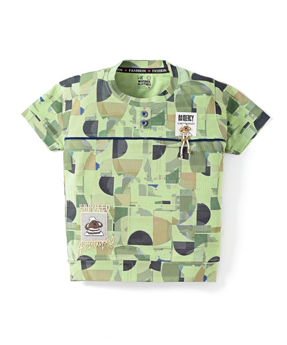 Conflict Half Sleeves T-Shirt & Shorts Set | Green