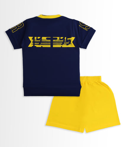 Stay Strong Half Sleeves T-Shirt & Shorts Set | Yellow