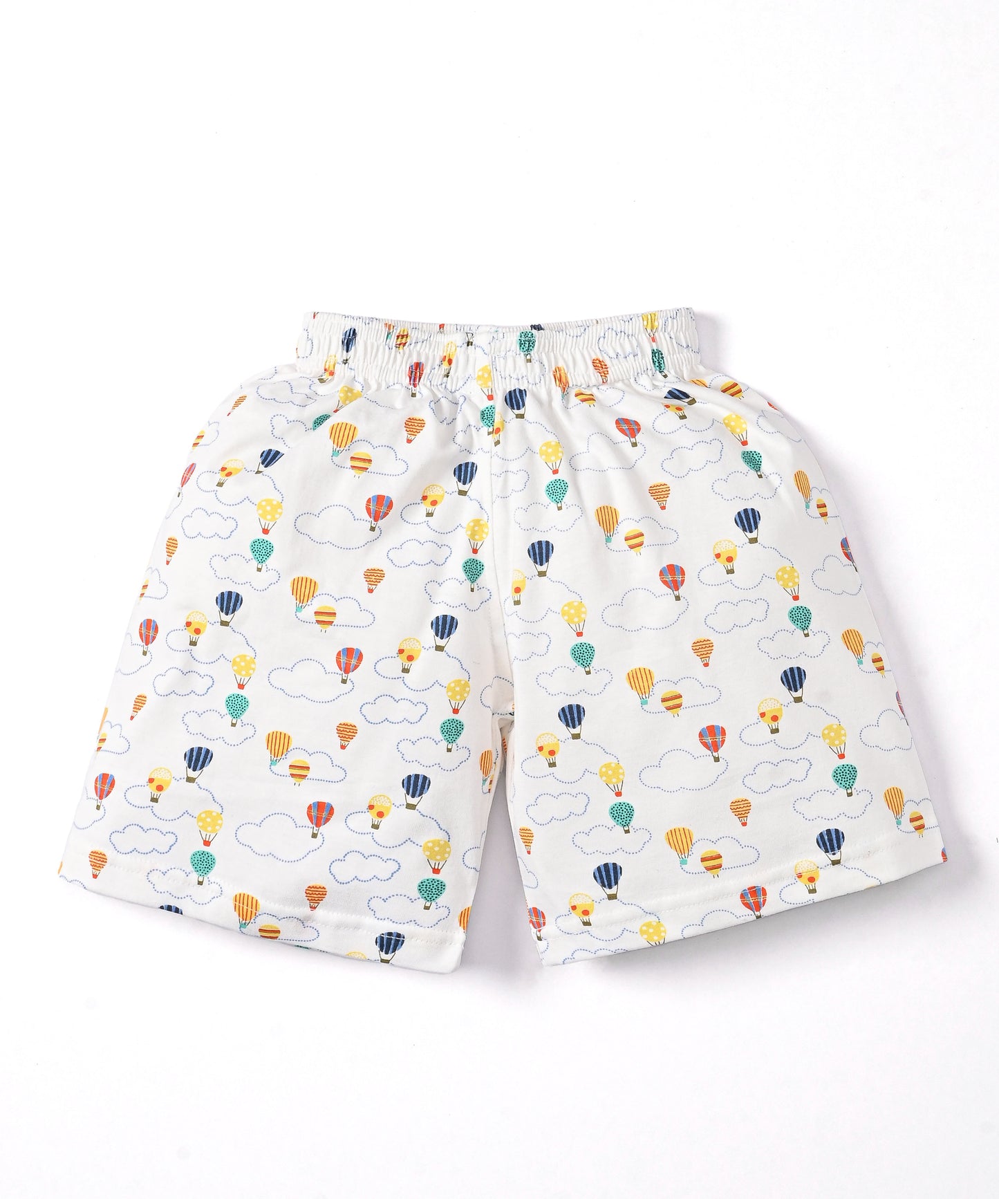 Moon Space and Hot Air Balloon Half Sleeves T-Shirt & Half Pant Set | Pack of 2