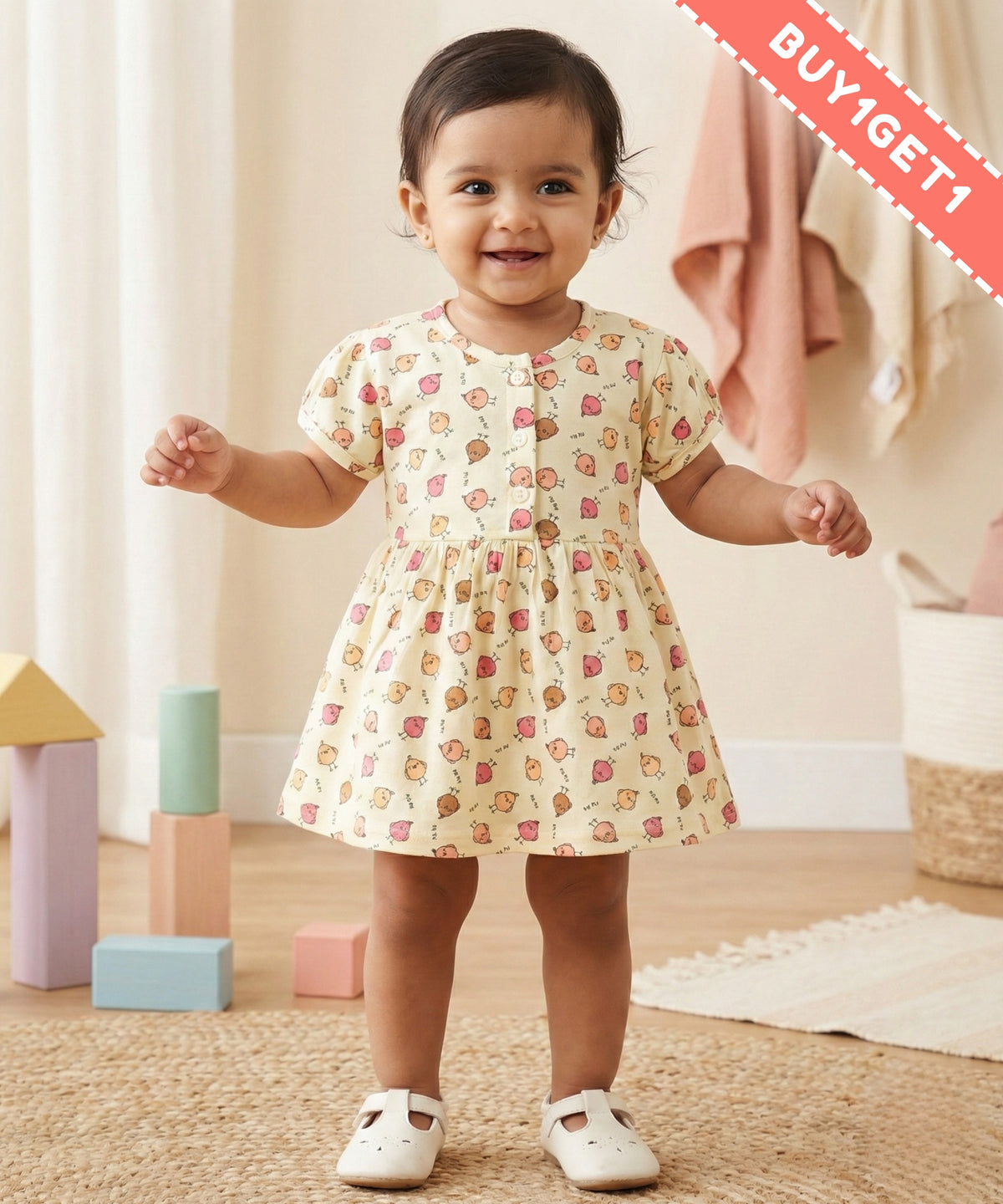 Birdie Chic Half Sleeves Frock & Bloomer Pant Set