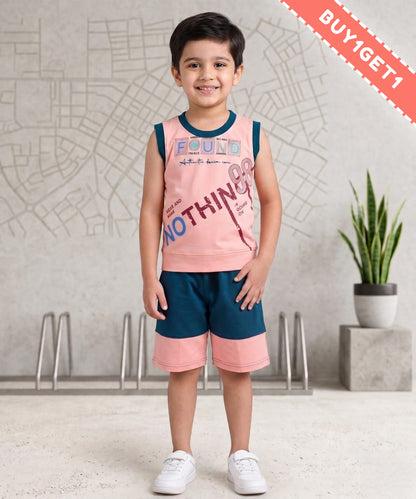 Nothing Sleeveless T-Shirt & Shorts Set | Pink