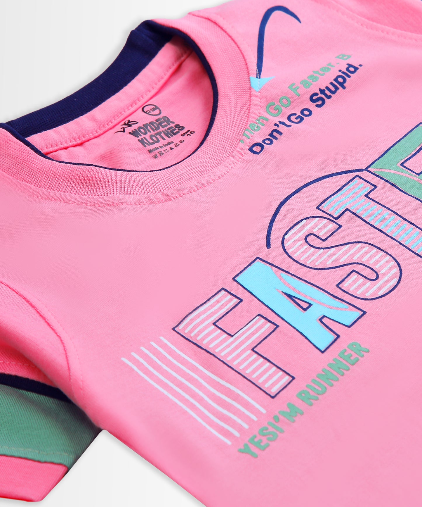 Faster Half Sleeves T-Shirt & Shorts Set | Pink