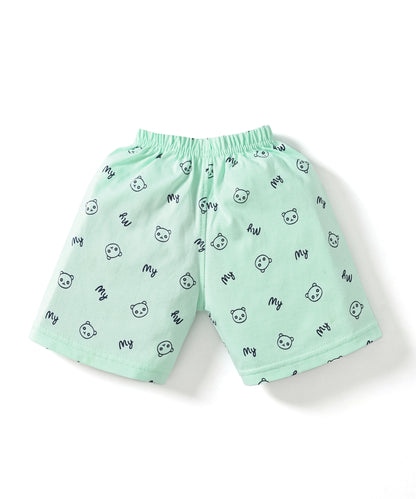 Strong Daddy Sleeveless T-Shirt & Half Pant Set | Green