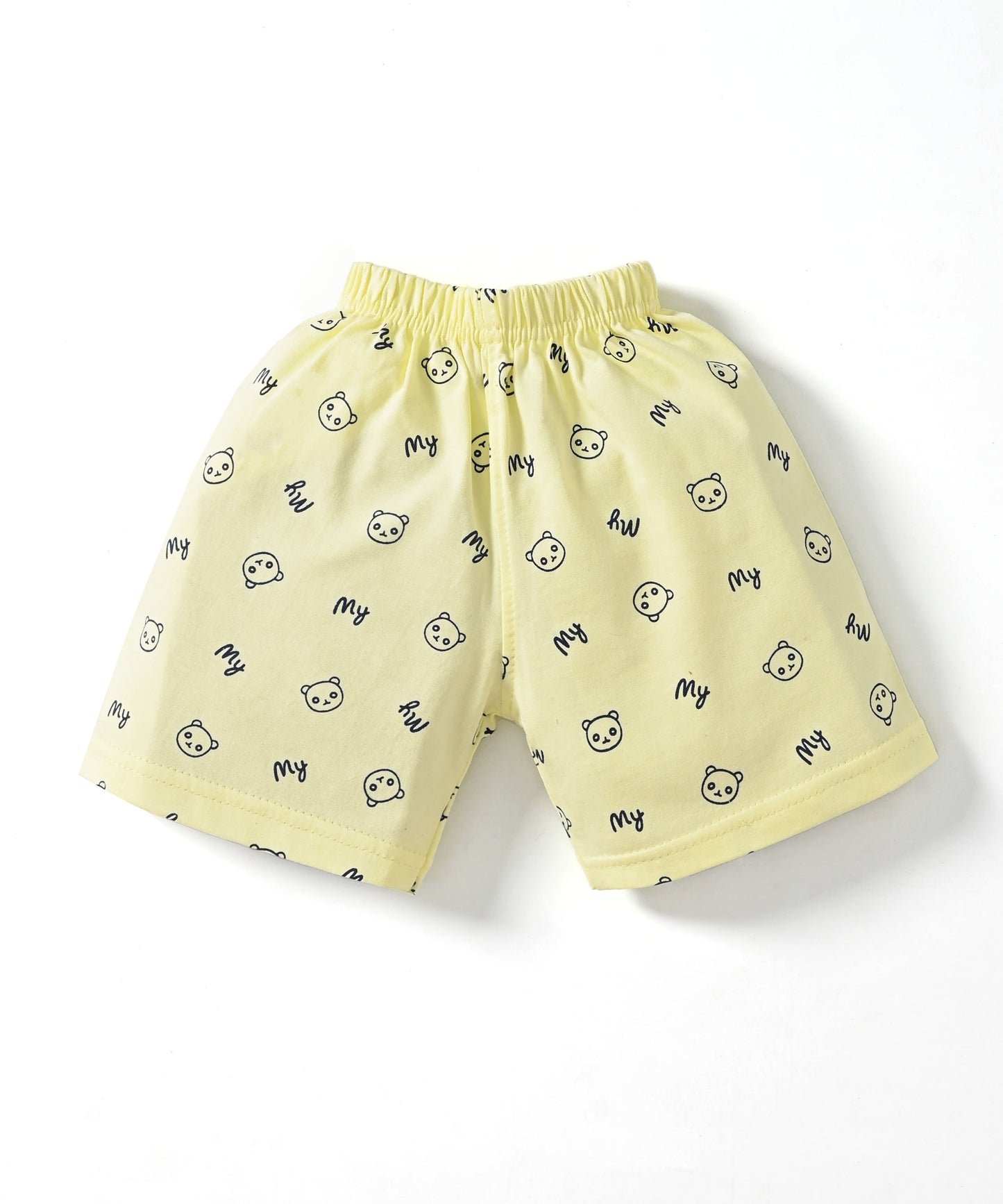 Strong Daddy Sleeveless T-Shirt & Half Pant Set | Yellow