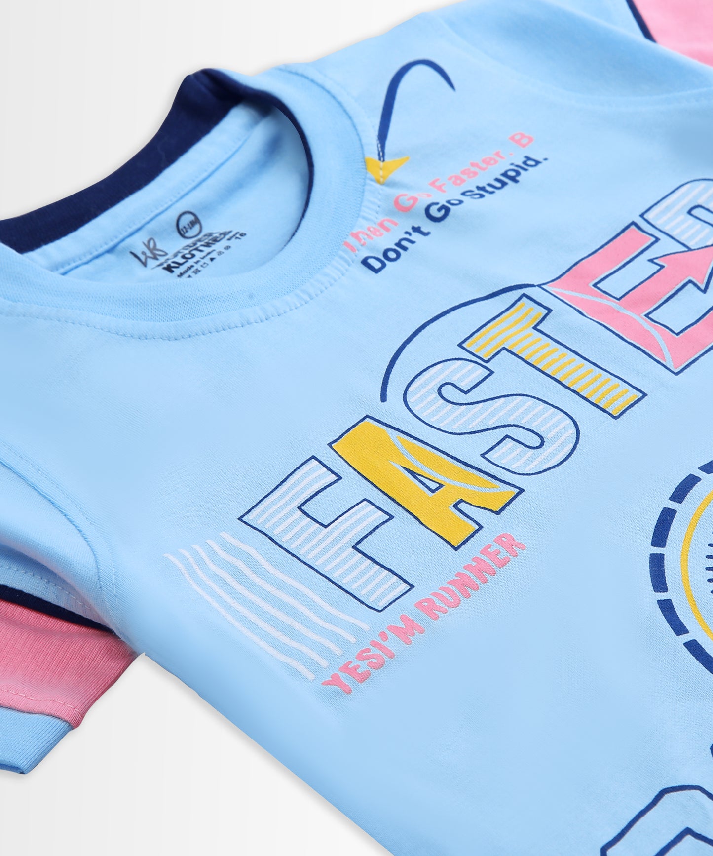 Faster Half Sleeves T-Shirt & Shorts Set | Blue