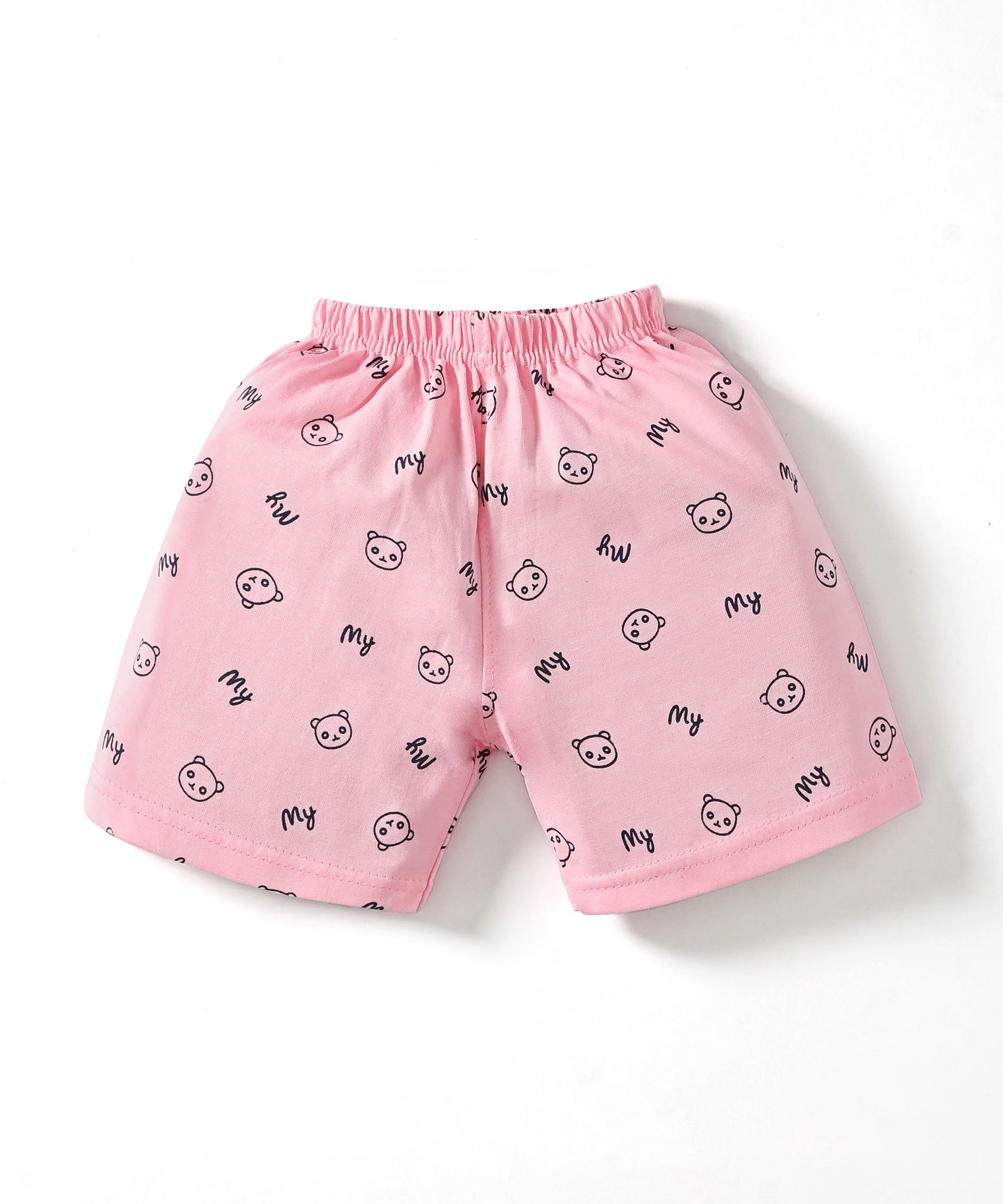 Strong Daddy Sleeveless T-Shirt & Half Pant Set | Pink
