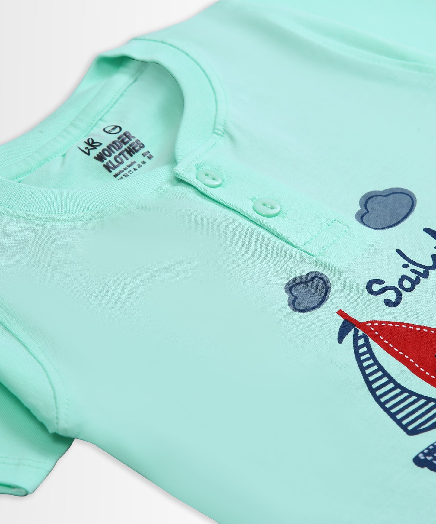 Sail Away Half Sleeves T-Shirt & Half Pant Set | Green
