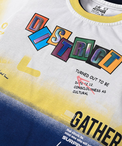 District Half Sleeves T-Shirt & Shorts Set | Yellow