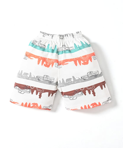 Hot Rod Racer Sleeveless T-Shirt & Half Pant Set | Orange