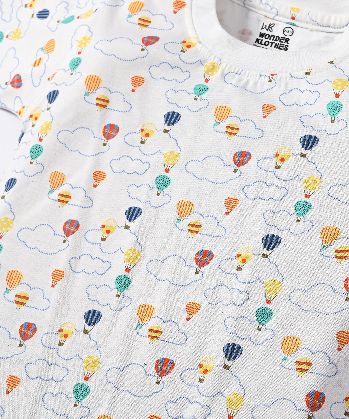 Moon Space and Hot Air Balloon Half Sleeves T-Shirt & Half Pant Set | Pack of 2