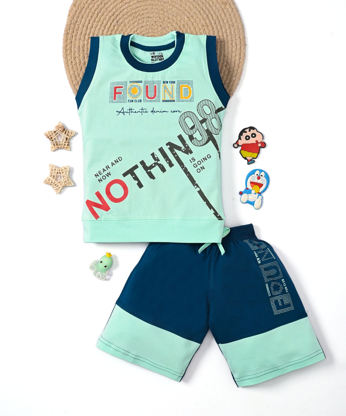 Nothing Sleeveless T-Shirt & Shorts Set | Green