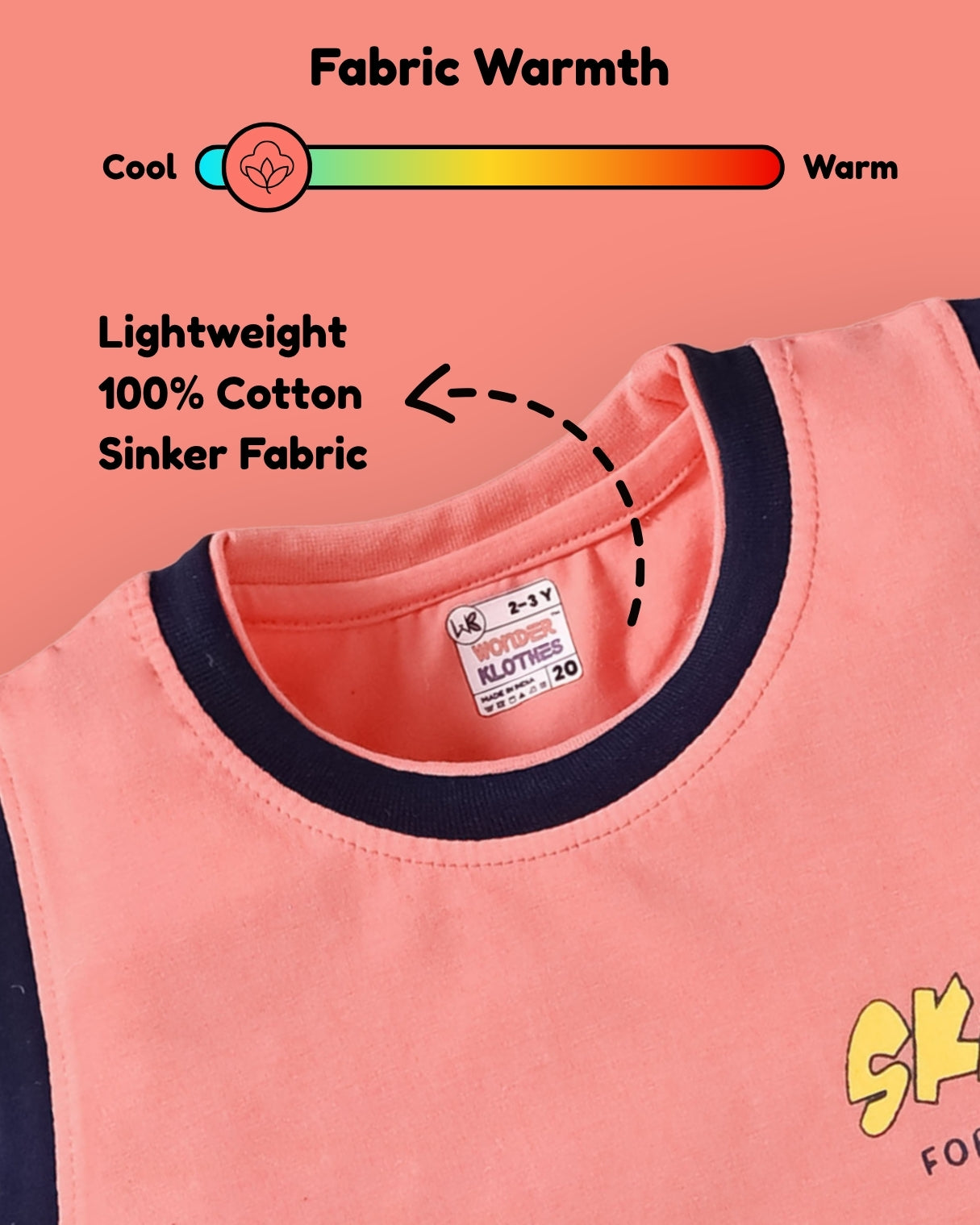 Skate Things Sleeveless T-Shirt & Half Pant Set | Orange