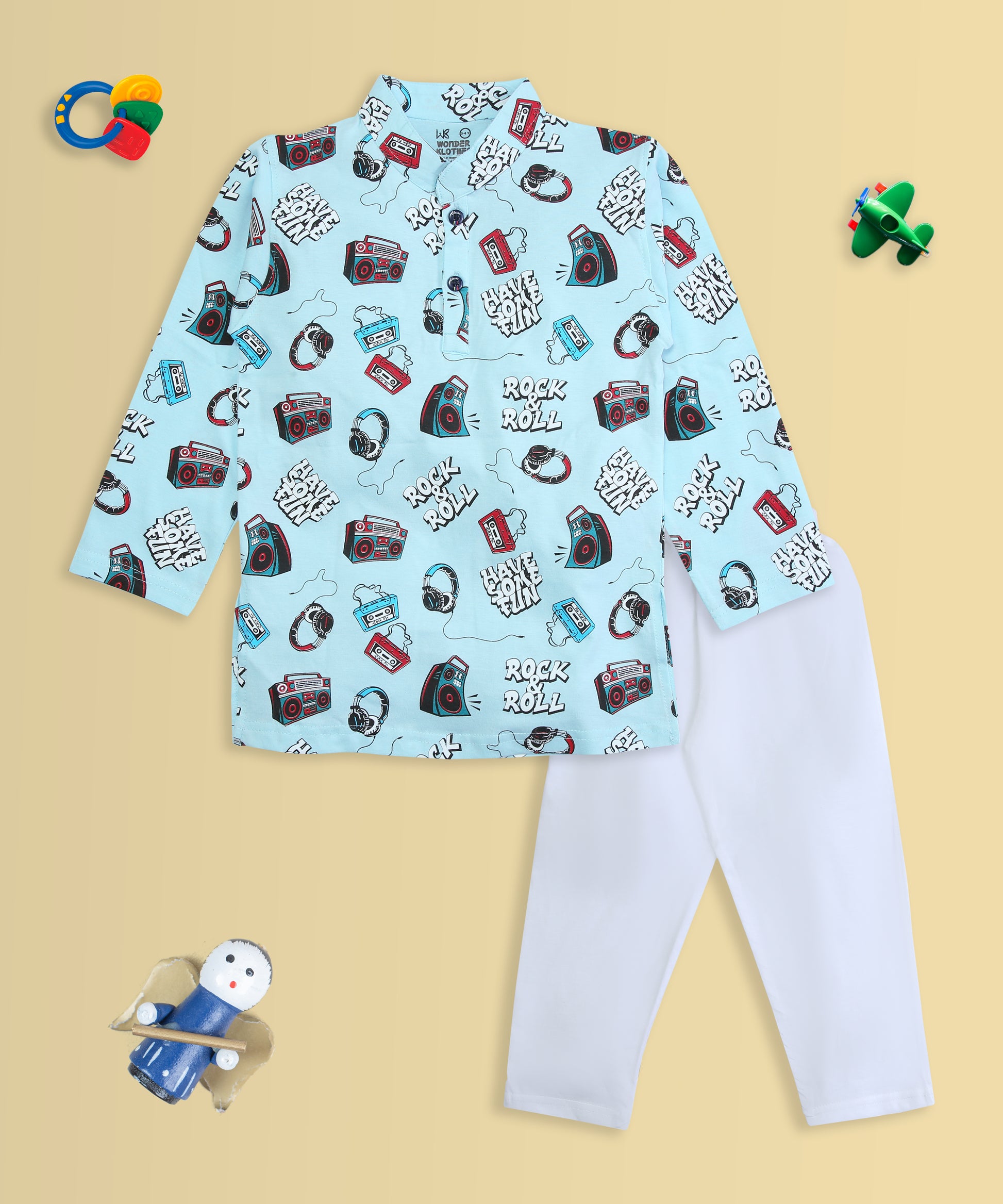 Firstcry Doreme Night Dress Music Gadgets Full Sleeves Kurta