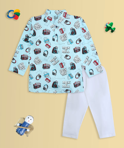 Music Gadgets Full Sleeves Kurta Pyjama Set