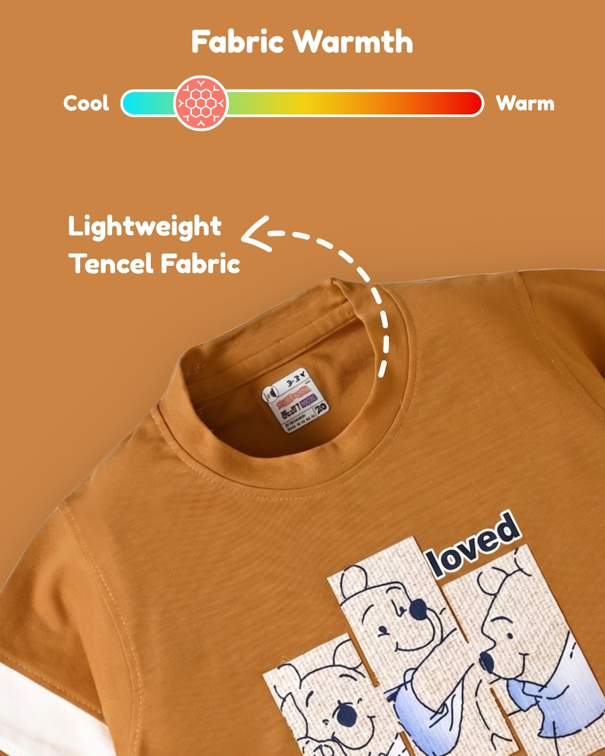 Happy Teddy Half Sleeves T-Shirt & RFD Shorts Set | Yellow
