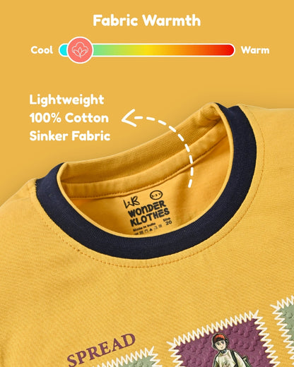 Spread Squad Half Sleeves T-Shirt & Shorts Set | Yellow