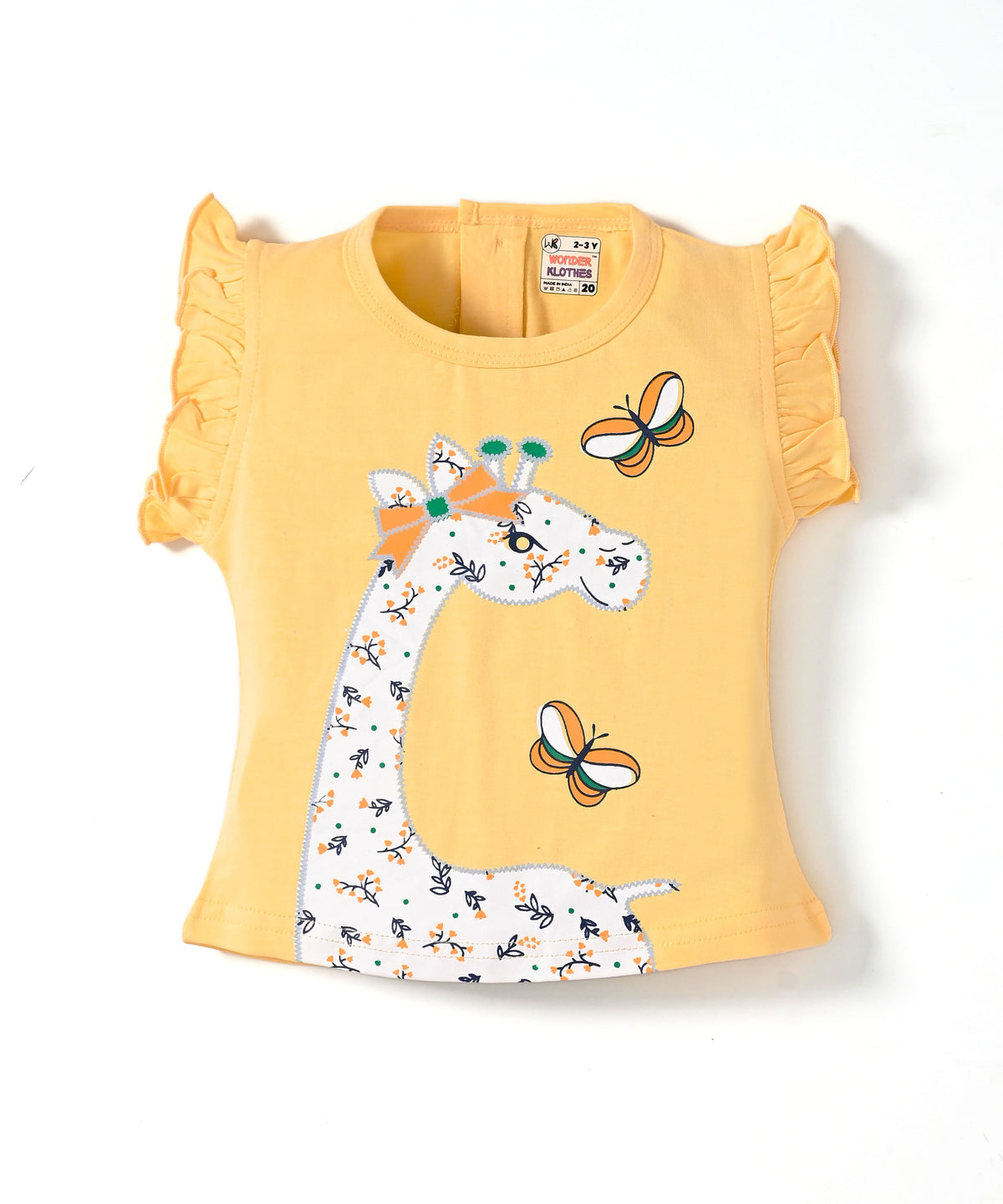 Giraffe Garden Short Sleeves Top & Skirt Set | Yellow