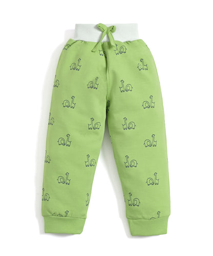 Jungle Buddies Full Sleeves Sweatshirt & Joggers Set | Green
