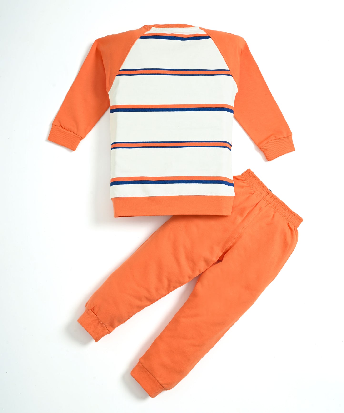 Never Origin Raglan Full Sleeves Sweatshirt & Joggers Set | Orange