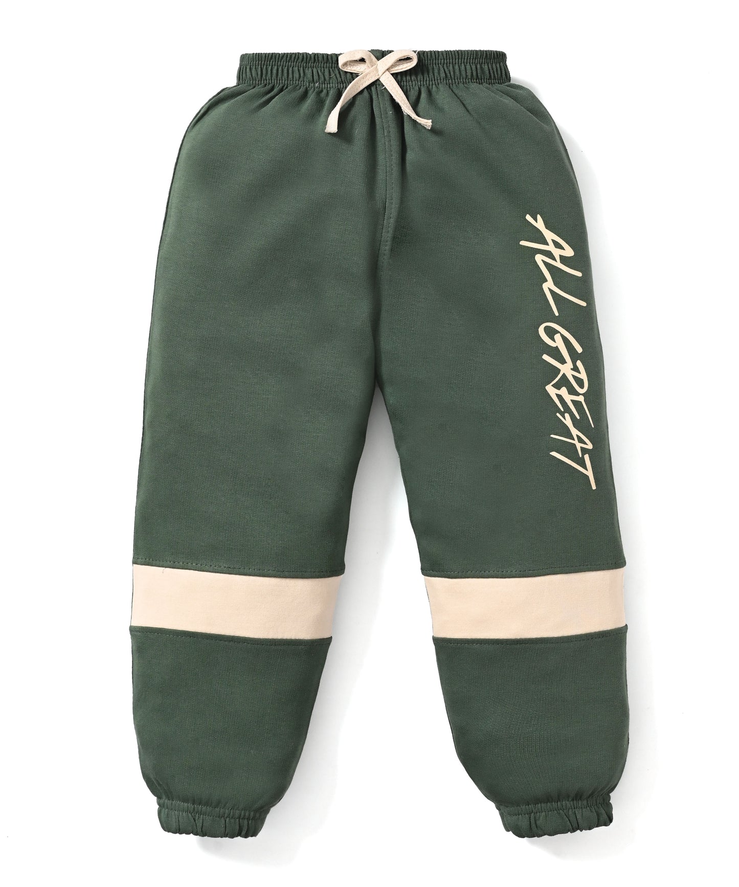 Boba Bear Full Sleeves Hooded Sweatshirt and Joggers Set | Green
