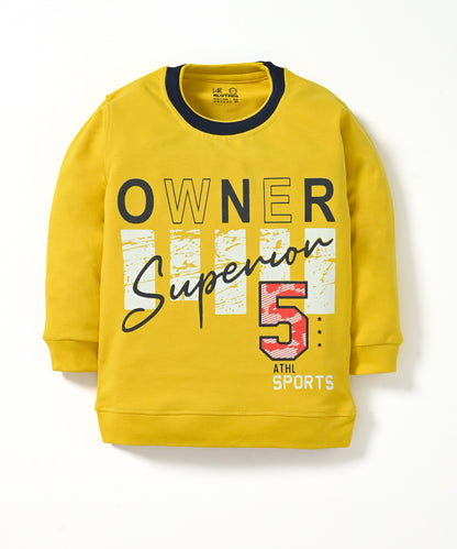 Owner Full Sleeves Sweatshirt and Joggers Set | Yellow
