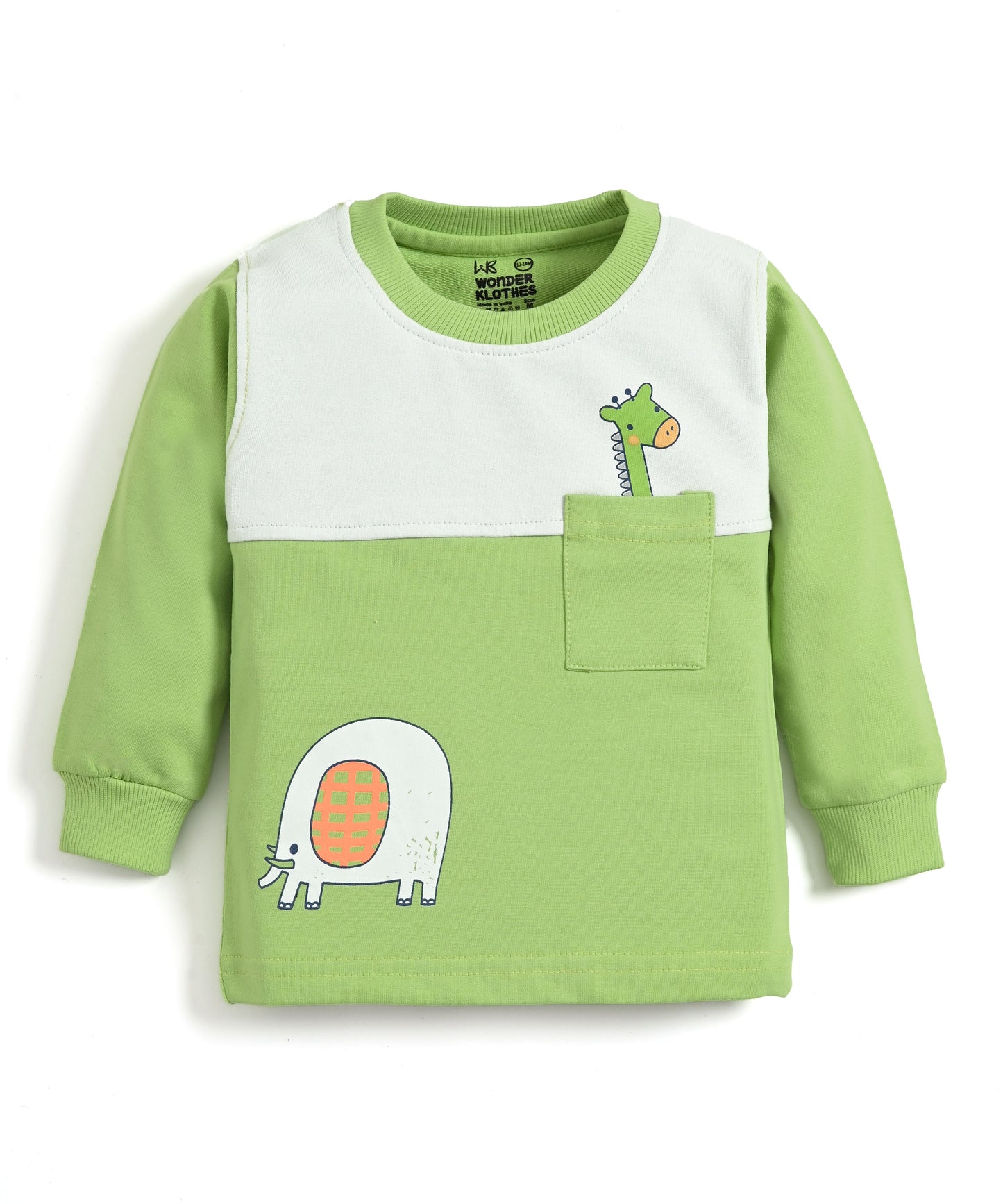 Jungle Buddies Full Sleeves Sweatshirt & Joggers Set | Green