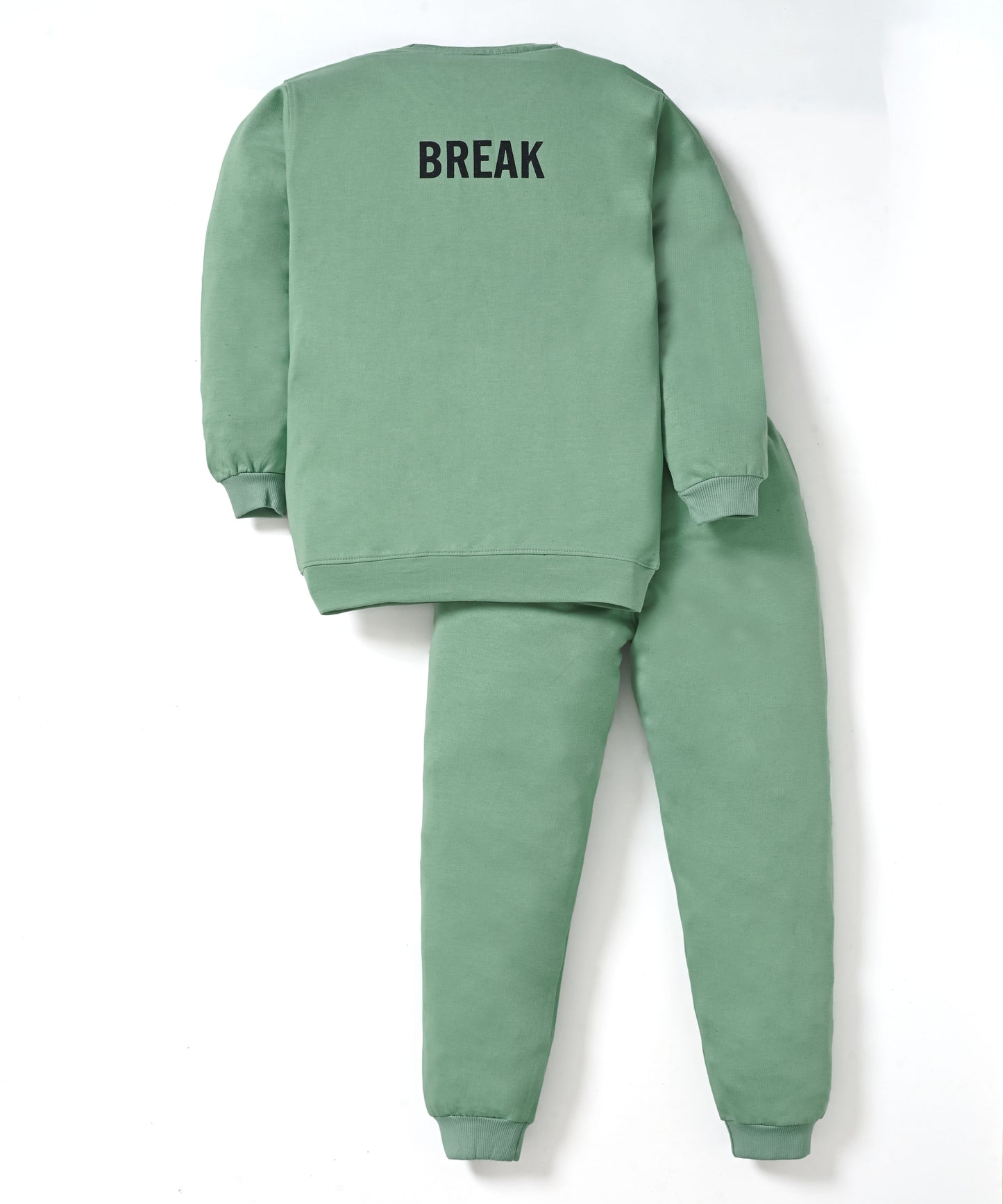 Break Your Limit Full Sleeves Sweatshirt and Joggers Set | Green