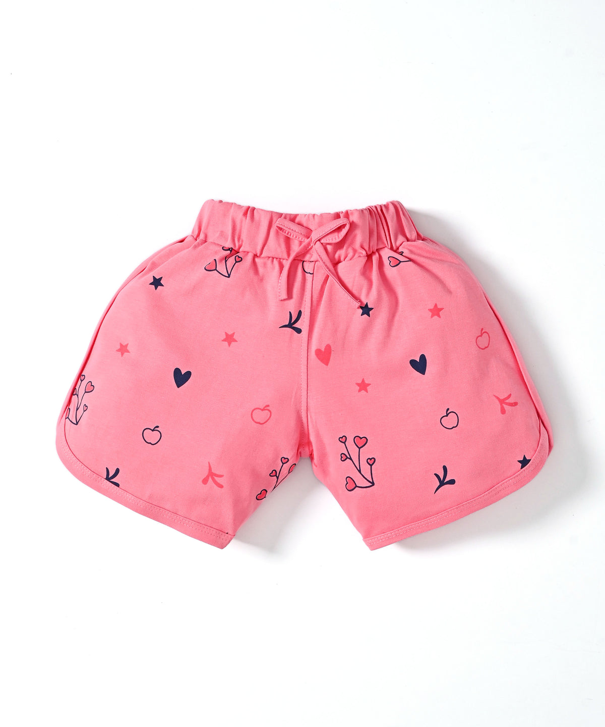 Apple Jar Raglan Short Sleeves Front Open Top & Hot Pant Set | Pink