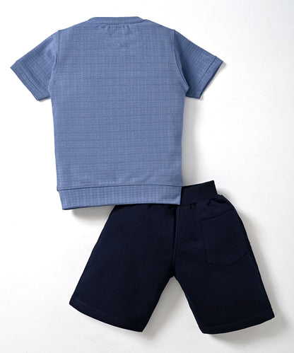 Confident Half Sleeves T-Shirt & Shorts Set | Blue
