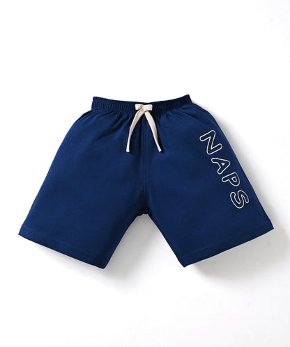 Bear Naps Half Sleeves T-Shirt & Half Pant Set | Blue