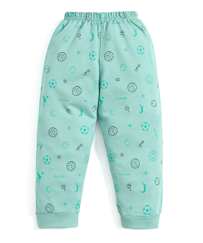 Basketball Full Sleeves Front Open Hooded Sweatshirt & Joggers Set | Green