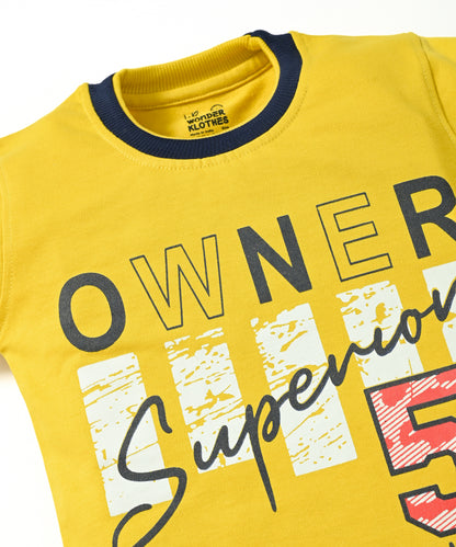 Owner Full Sleeves Sweatshirt and Joggers Set | Yellow