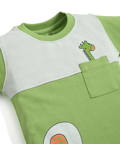 Jungle Buddies Full Sleeves Sweatshirt & Joggers Set | Green