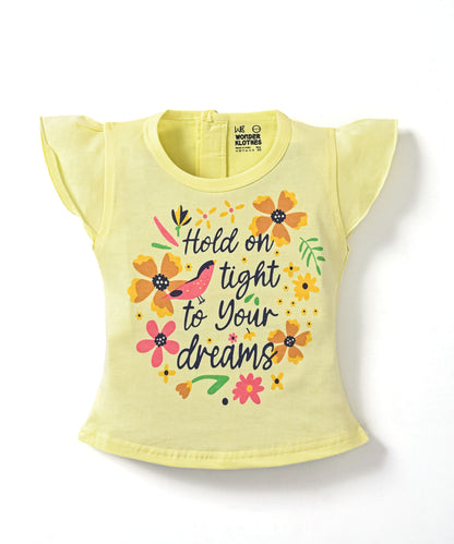 Floral Dreams Short Sleeves Top & Skirt Set | Yellow