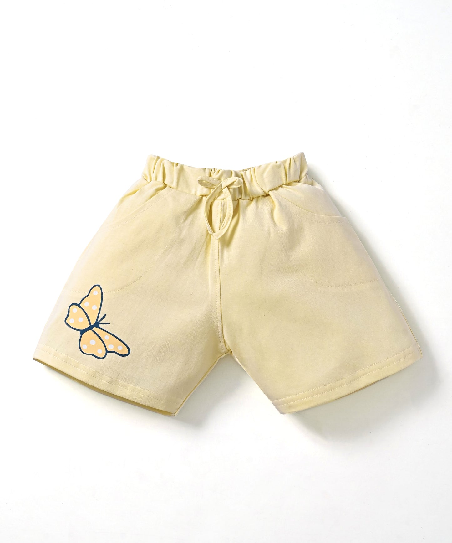 Butterfly Meadow Raglan Short Sleeves Top & Hot Pant Set | Cream