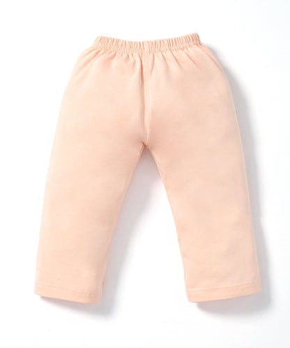 Sea Ship Full Sleeves Front Open T-Shirt & Pyjama Set with Bib | Orange