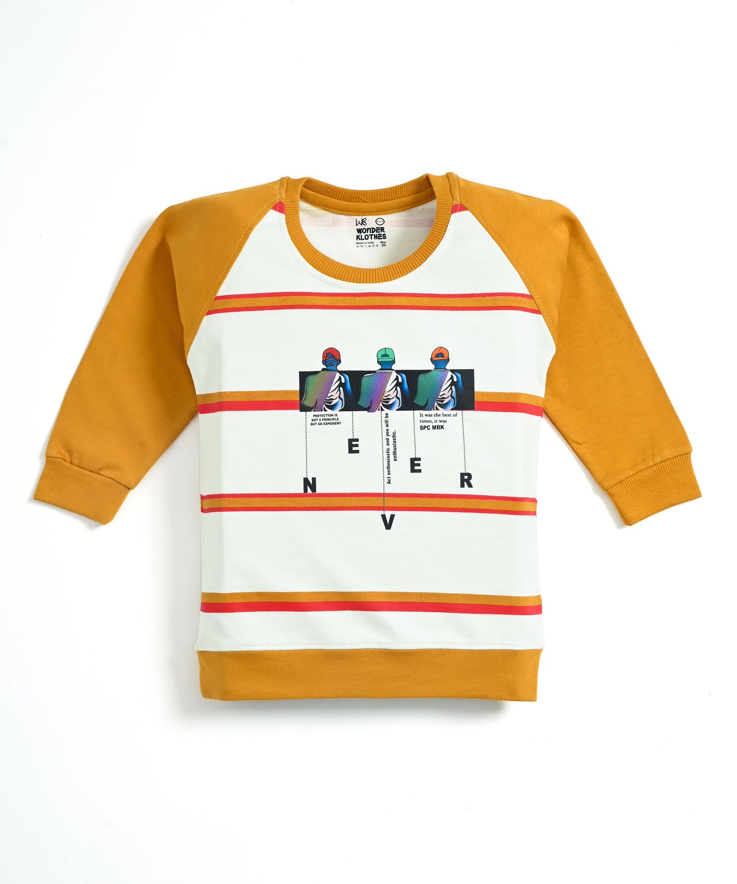 Never Origin Raglan Full Sleeves Sweatshirt & Joggers Set | Yellow