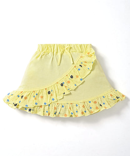 Floral Dreams Short Sleeves Top & Skirt Set | Yellow
