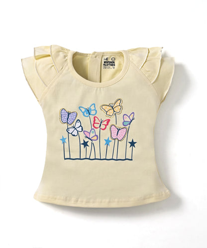 Butterfly Meadow Raglan Short Sleeves Top & Hot Pant Set | Cream