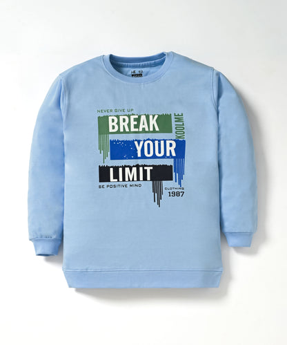 Break Your Limit Full Sleeves Sweatshirt and Joggers Set | Blue
