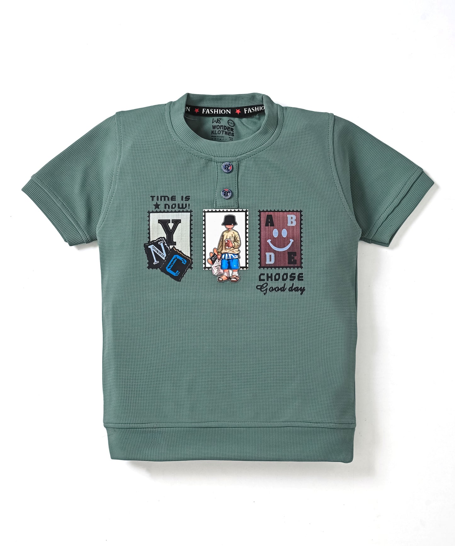 Street Times Half Sleeves T-Shirt & Shorts Set | Green
