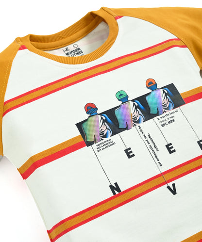 Never Origin Raglan Full Sleeves Sweatshirt & Joggers Set | Yellow