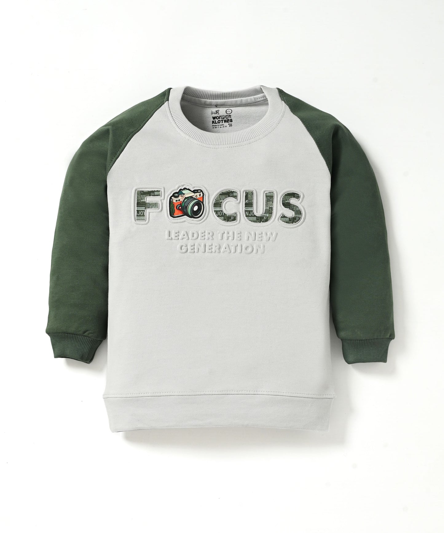 Focus Raglan Full Sleeves Sweatshirt and Joggers Set | Green