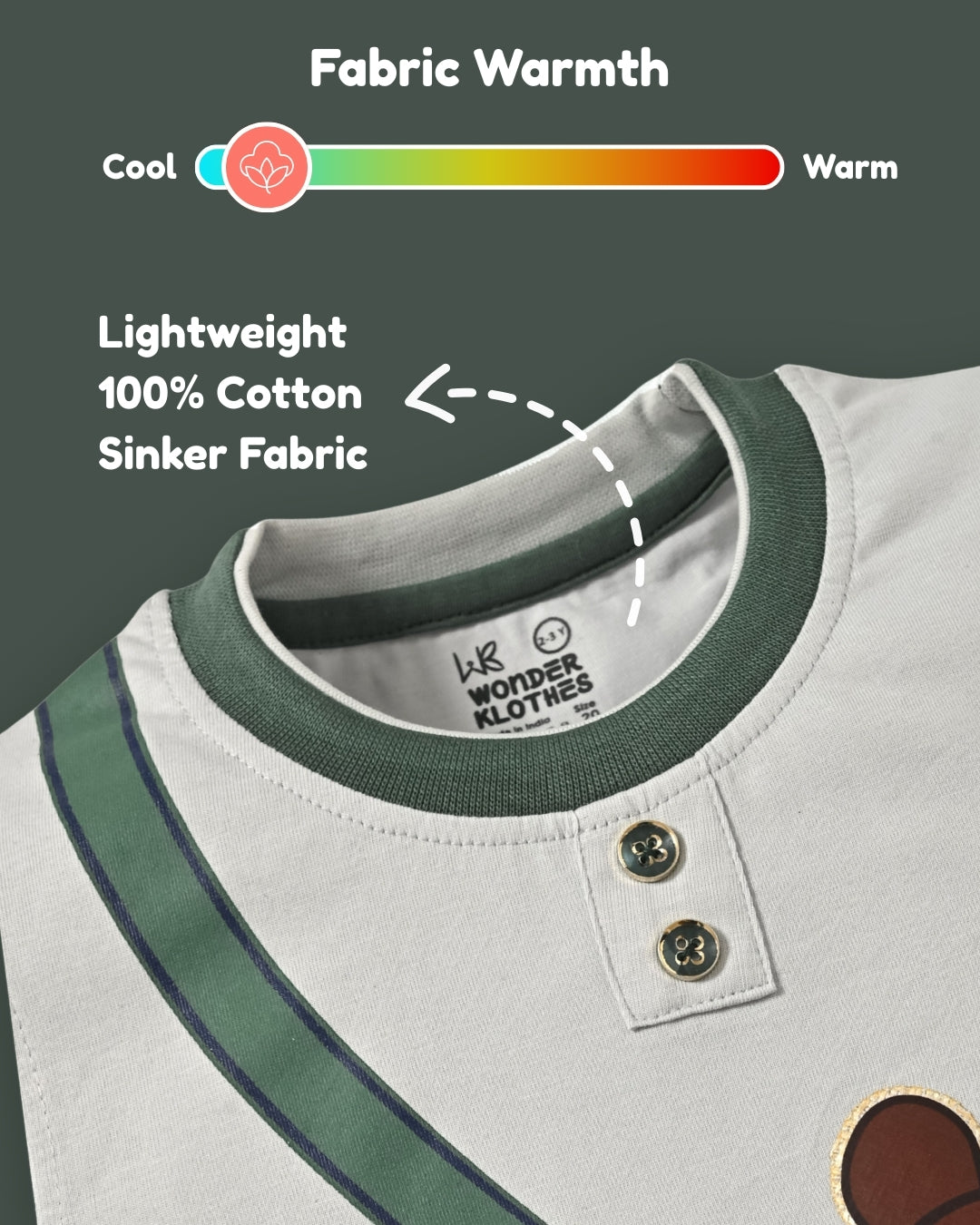 Boba Bear Half Sleeves T-Shirt & Shorts Set | Green