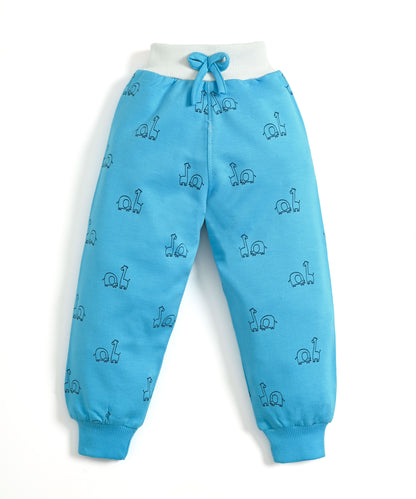 Jungle Buddies Full Sleeves Sweatshirt & Joggers Set | Blue