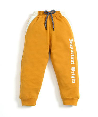 Never Origin Raglan Full Sleeves Sweatshirt & Joggers Set | Yellow