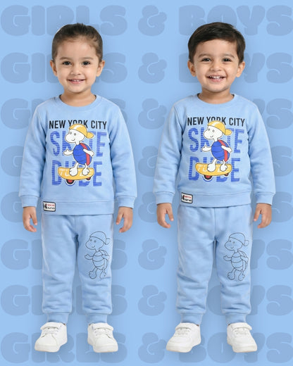 Skate Dude Full Sleeves Sweatshirt and Joggers Set | Blue